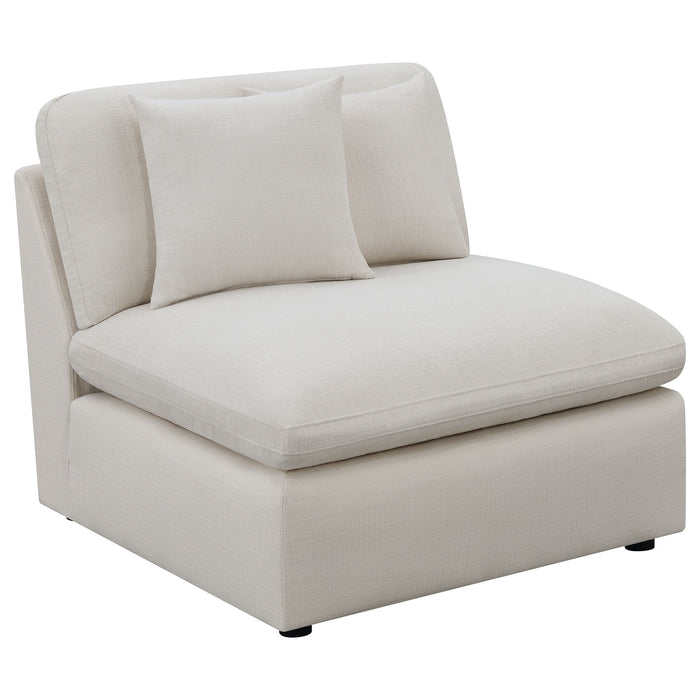 Hobson Cushion Back Armless Chair Off-White