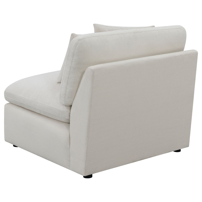 Hobson Cushion Back Armless Chair Off-White