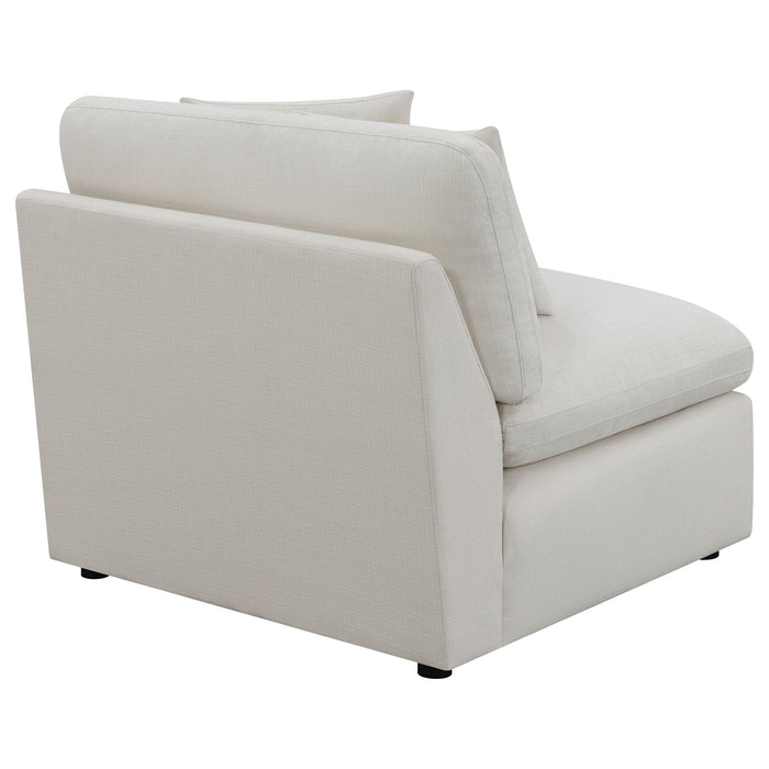 Hobson Cushion Back Armless Chair Off-White