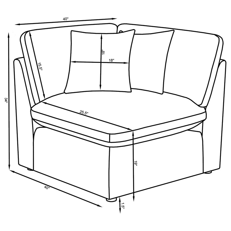 Esquinero tapizado Hobson Ivory