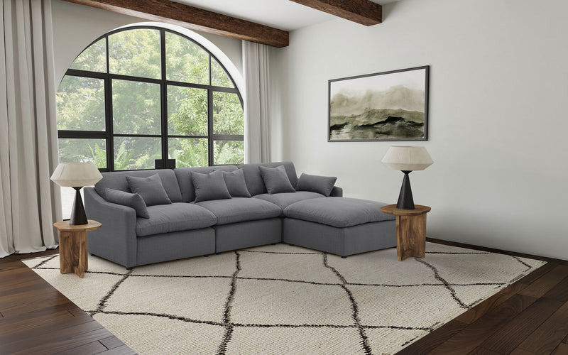Sofá seccional modular tapizado Hobson color marfil