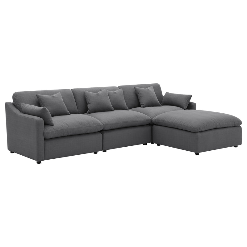 Sofá seccional modular tapizado Hobson color marfil