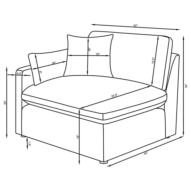 Sofá seccional modular tapizado Hobson color marfil