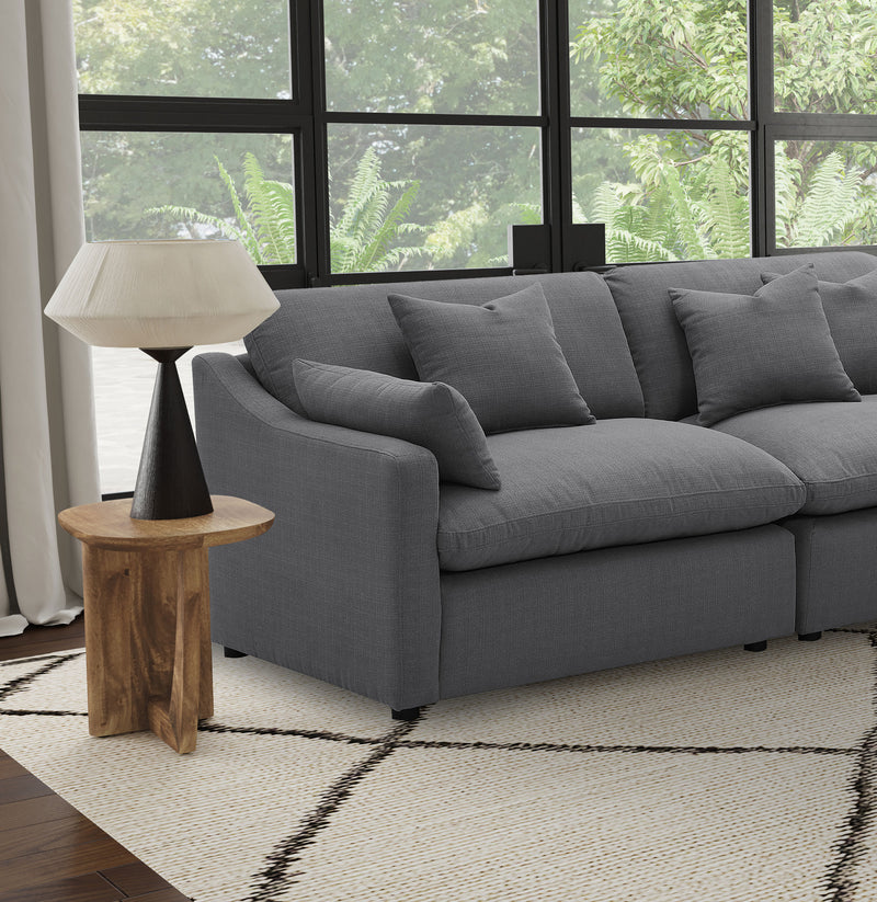 Sillón Hobson tapizado con brazo izquierdo carbón