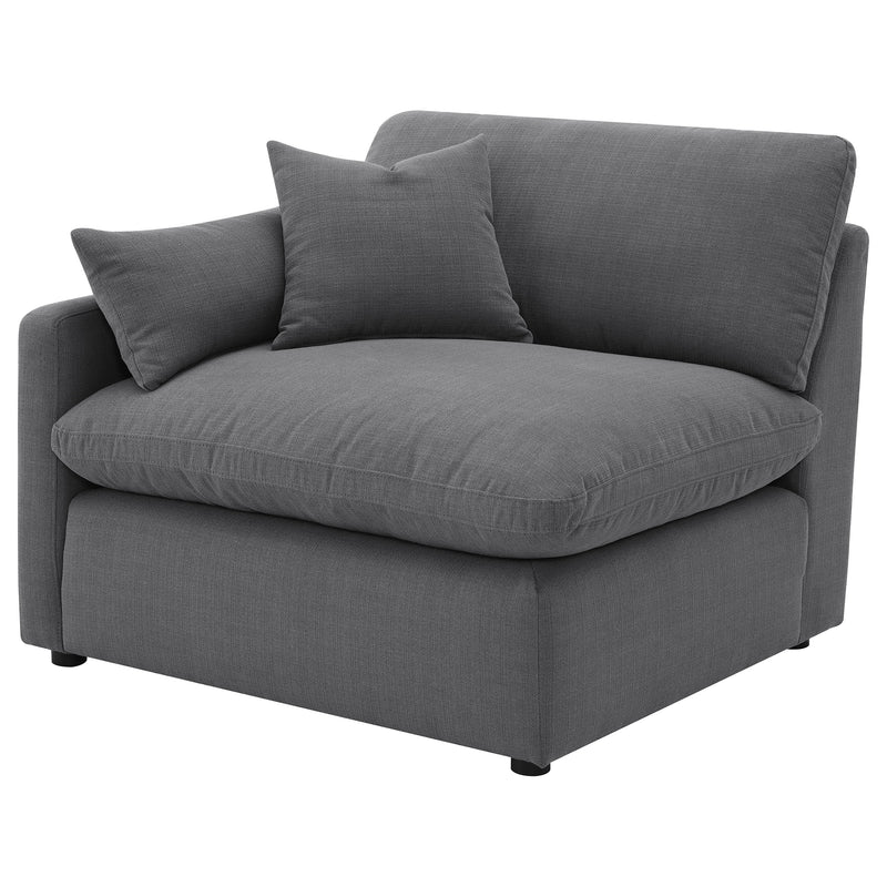 Sillón Hobson tapizado con brazo izquierdo carbón