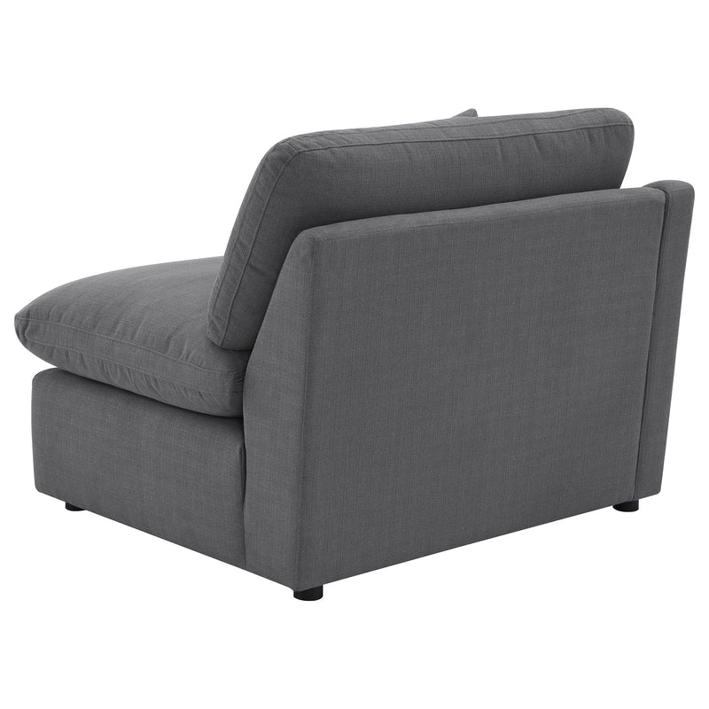 Sillón Hobson tapizado con brazo izquierdo carbón