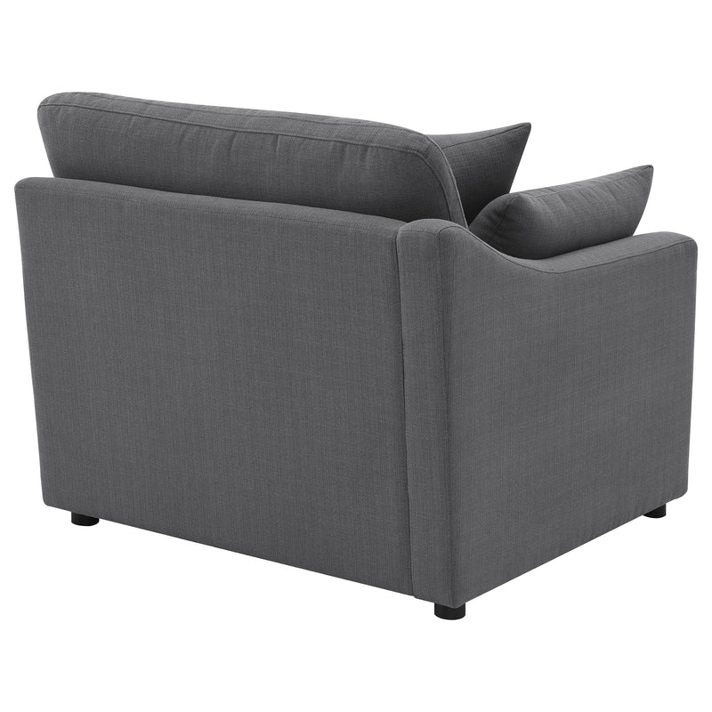 Sillón Hobson tapizado con brazo izquierdo carbón