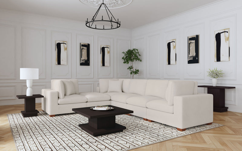 Sillón esquinero tapizado Lakeview color marfil