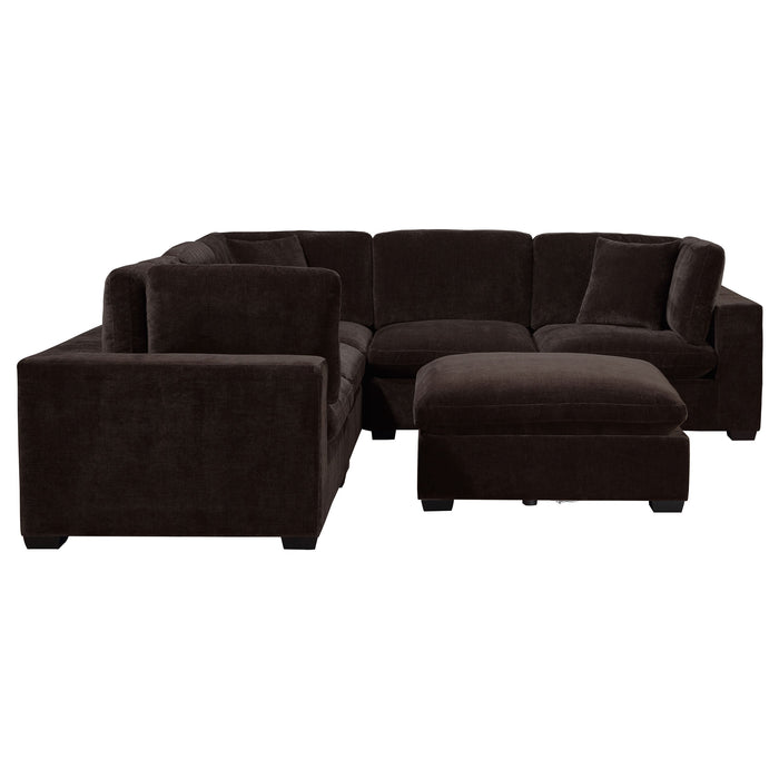 Lakeview  Upholstered Modular Sectional Sofa Dark Chocolate