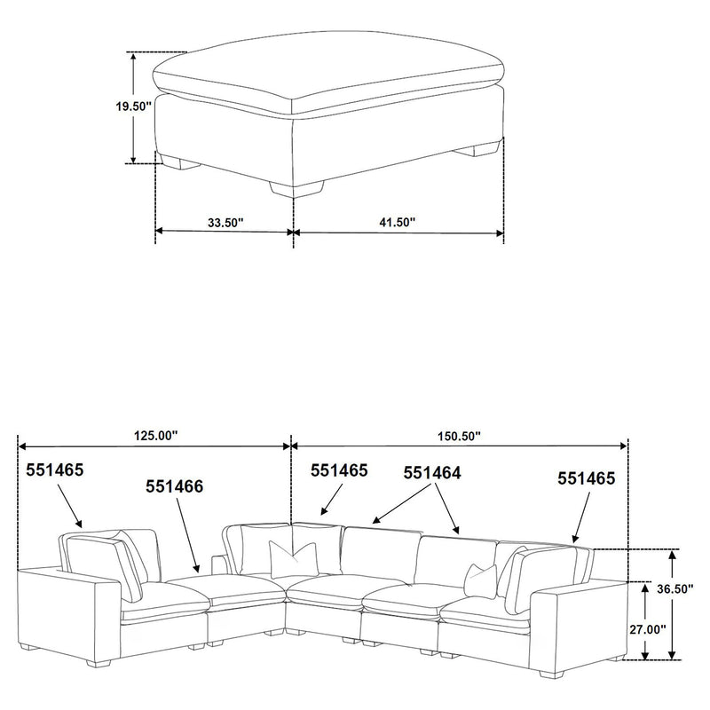 Sofá Seccional Modular Tapizado Lakeview