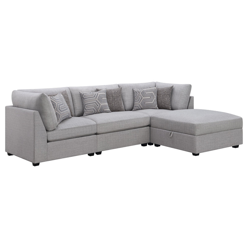 Sofá seccional modular tapizado Cambria gris