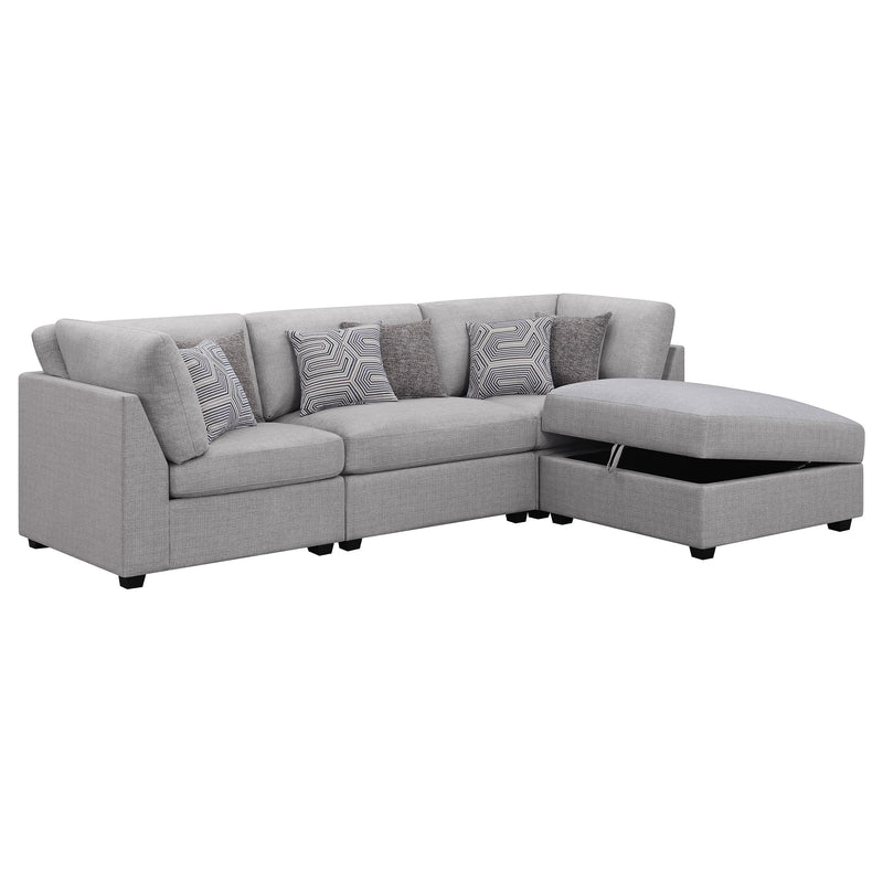 Sofá seccional modular tapizado Cambria gris