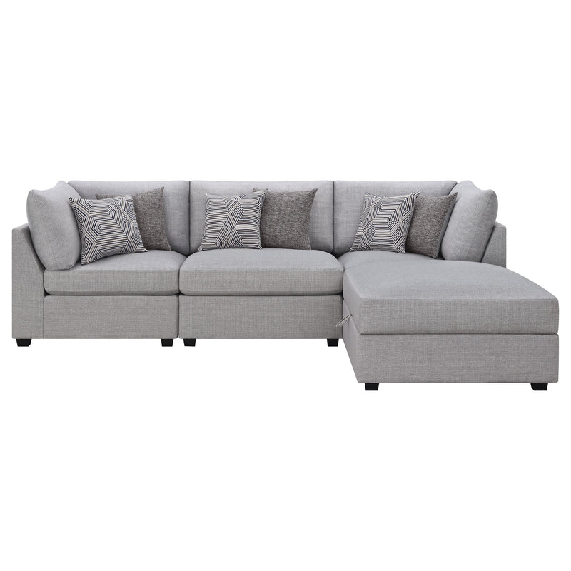 Sofá seccional modular tapizado Cambria gris