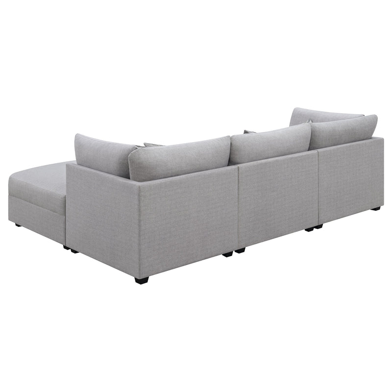 Sofá seccional modular tapizado Cambria gris