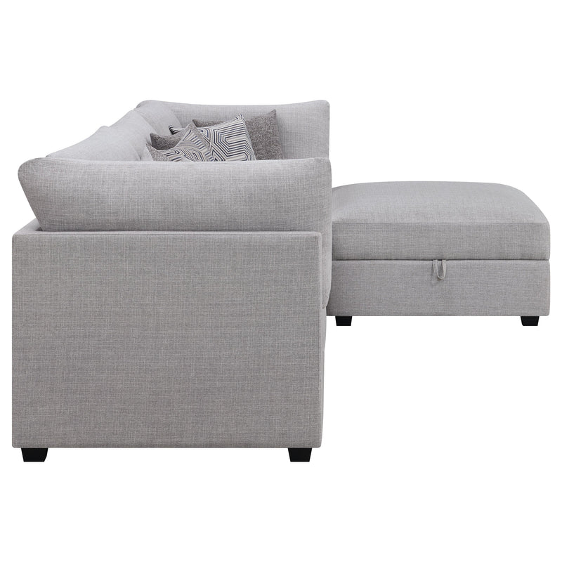 Sofá seccional modular tapizado Cambria gris