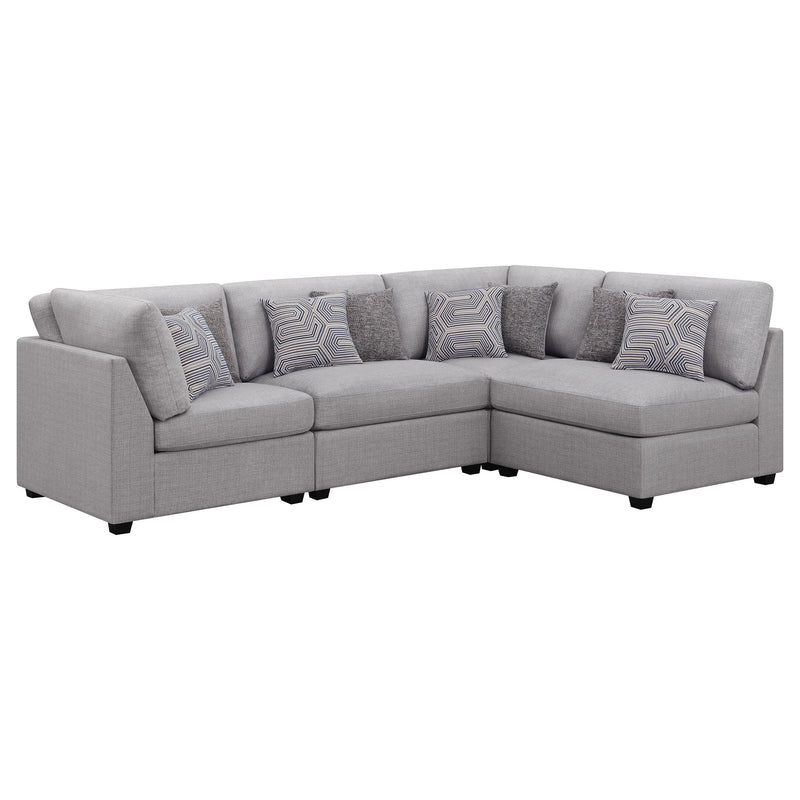 Sofá seccional modular tapizado Cambria gris