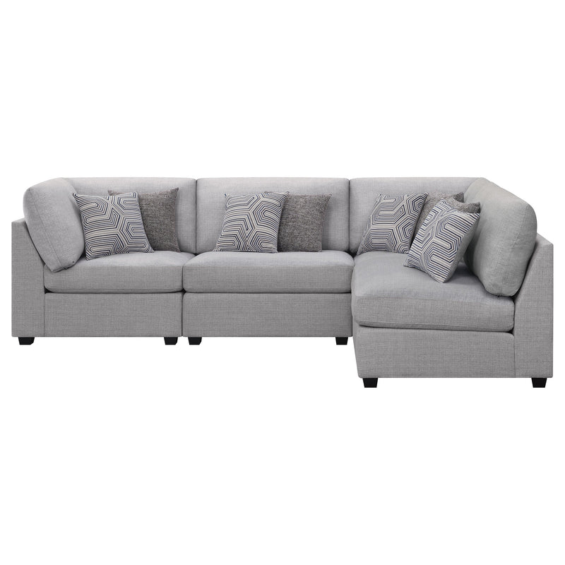 Sofá seccional modular tapizado Cambria gris