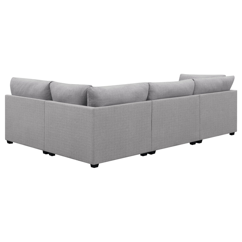 Sofá seccional modular tapizado Cambria gris