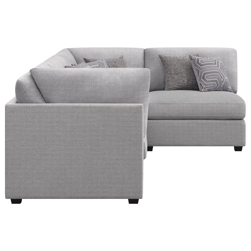 Sofá seccional modular tapizado Cambria gris