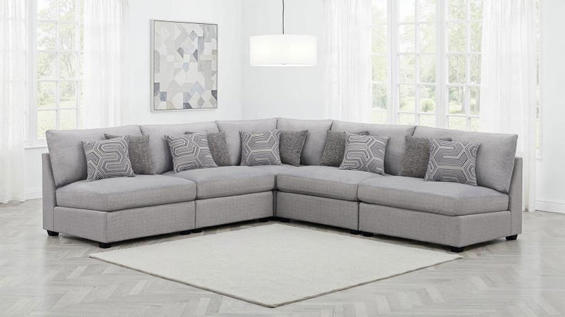 Sofá seccional modular tapizado Cambria gris