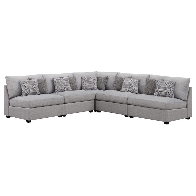 Sofá seccional modular tapizado Cambria gris