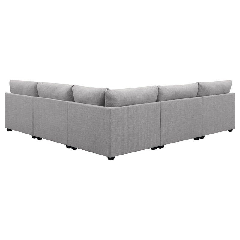 Sofá seccional modular tapizado Cambria gris