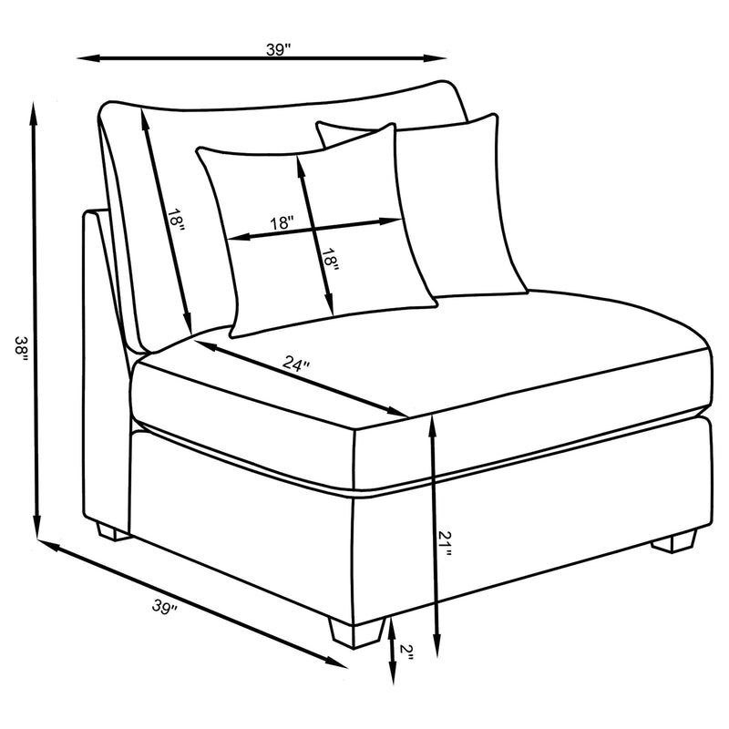 Sofá seccional modular tapizado Cambria gris