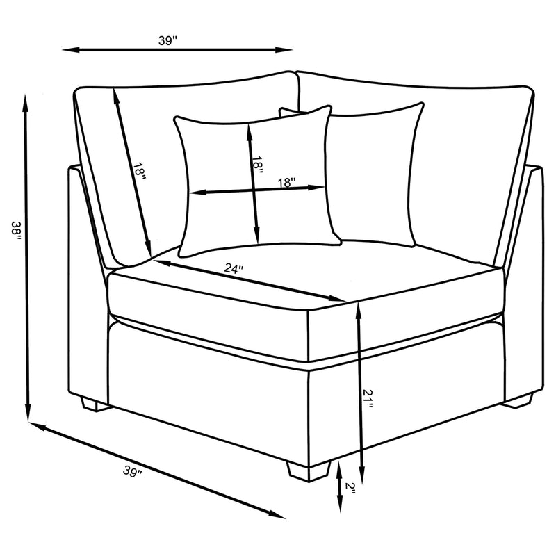 Sofá seccional modular tapizado Cambria gris