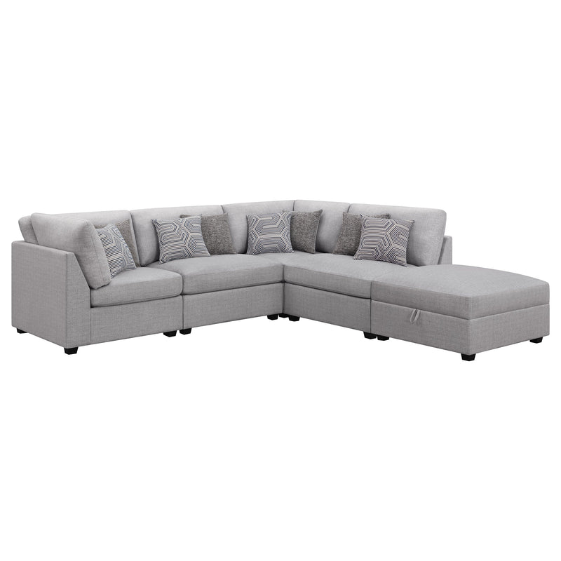 Sofá seccional modular tapizado Cambria gris