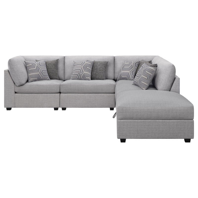 Sofá seccional modular tapizado Cambria gris