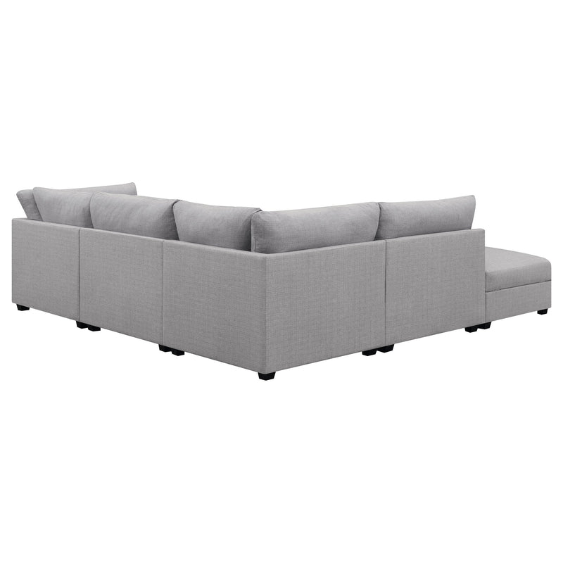 Sofá seccional modular tapizado Cambria gris