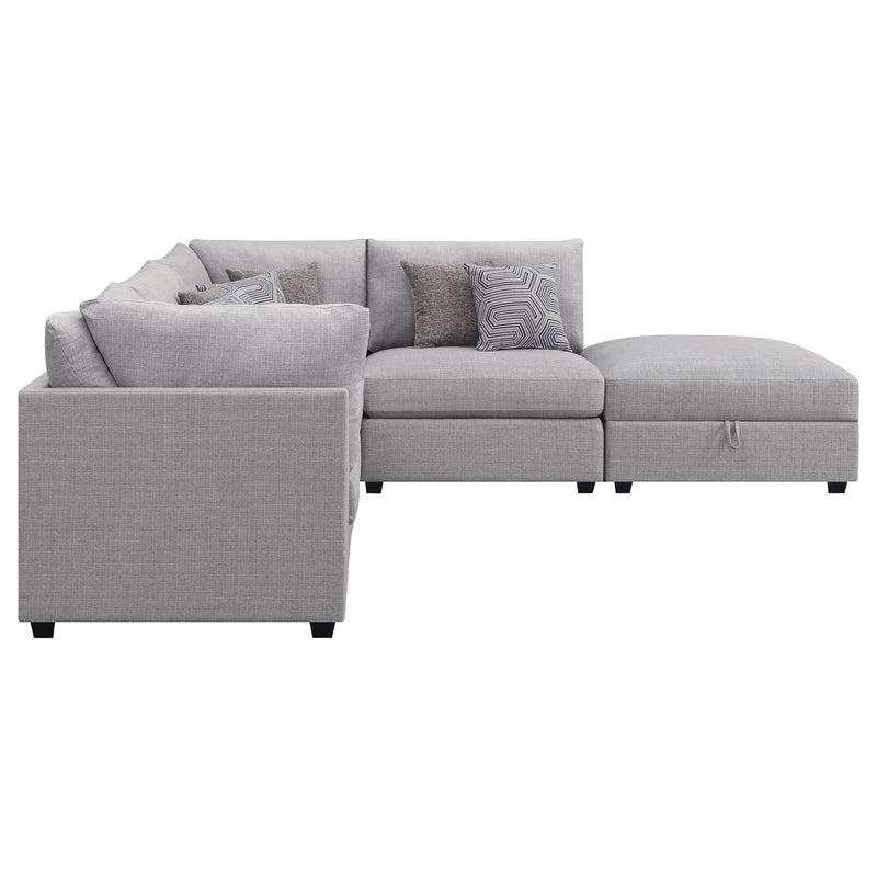 Sofá seccional modular tapizado Cambria gris