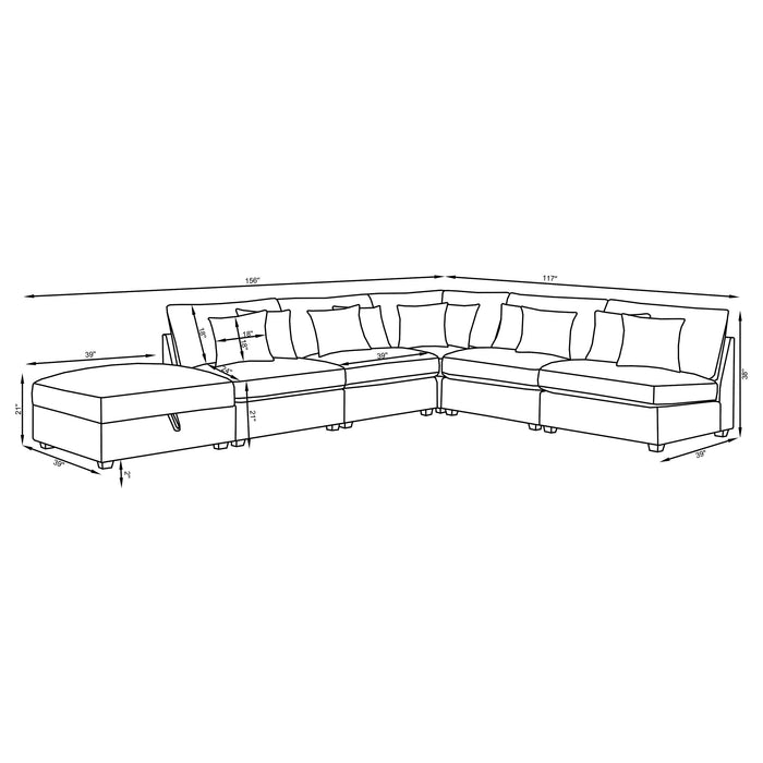 Cambria  Upholstered Modular Sectional Grey