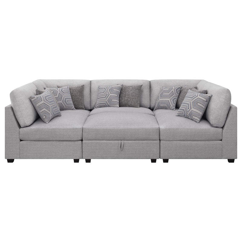 Sofá seccional modular tapizado Cambria gris