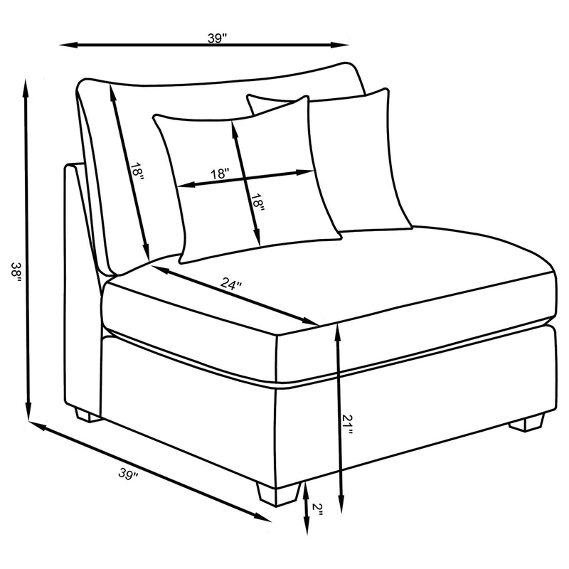 Sofá seccional modular tapizado Cambria gris