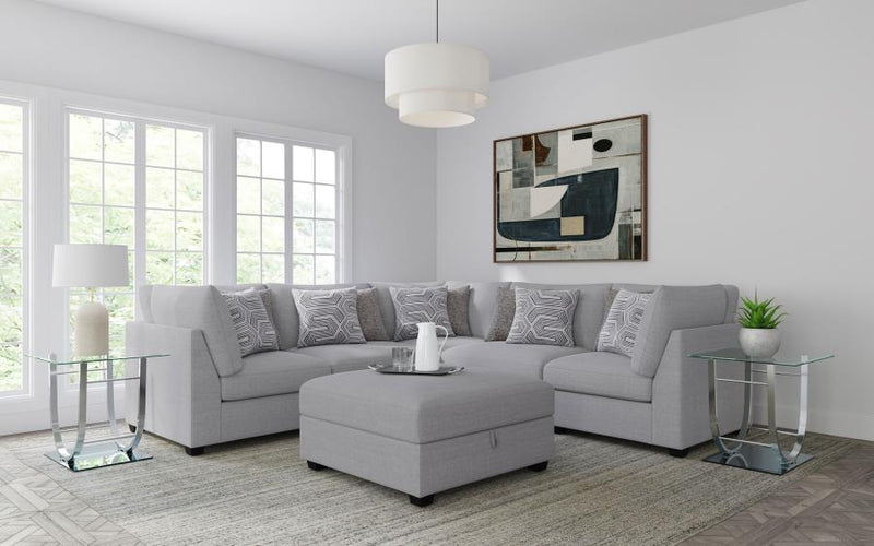 Sofá seccional modular tapizado Cambria gris