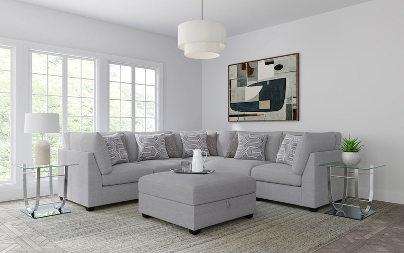 Sofá seccional modular tapizado Cambria gris