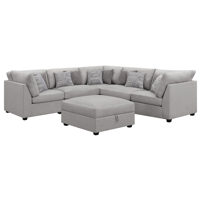 Sofá seccional modular tapizado Cambria gris