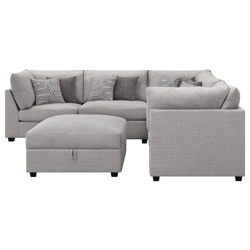 Sofá seccional modular tapizado Cambria gris