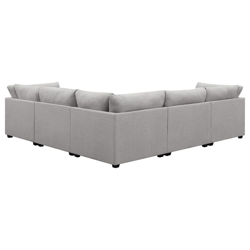 Sofá seccional modular tapizado Cambria gris