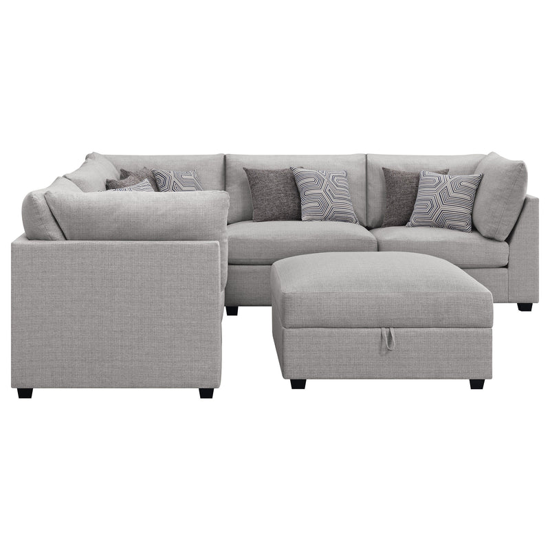 Sofá seccional modular tapizado Cambria gris