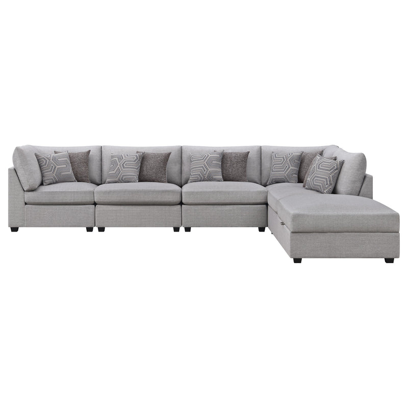 Sofá seccional modular tapizado Cambria gris