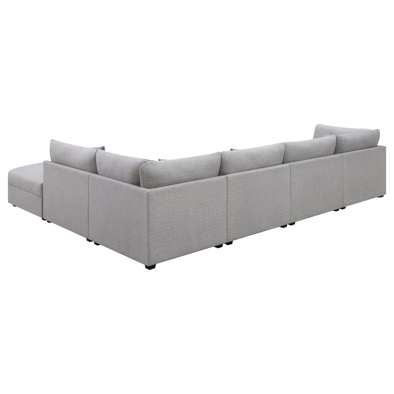 Sofá seccional modular tapizado Cambria gris