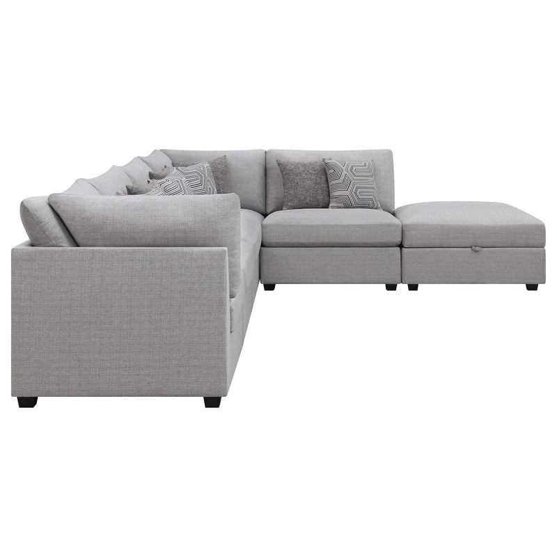 Sofá seccional modular tapizado Cambria gris