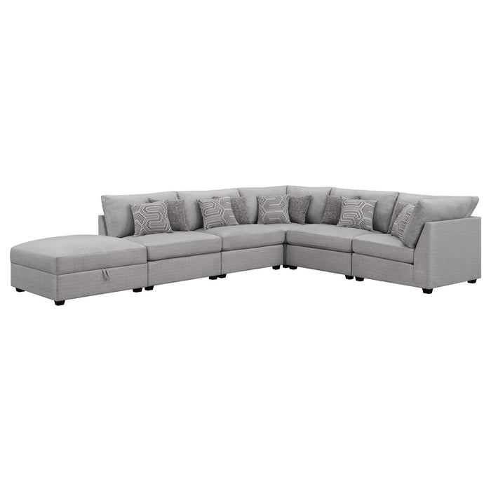 Cambria 6-piece Upholstered Modular Sectional Grey