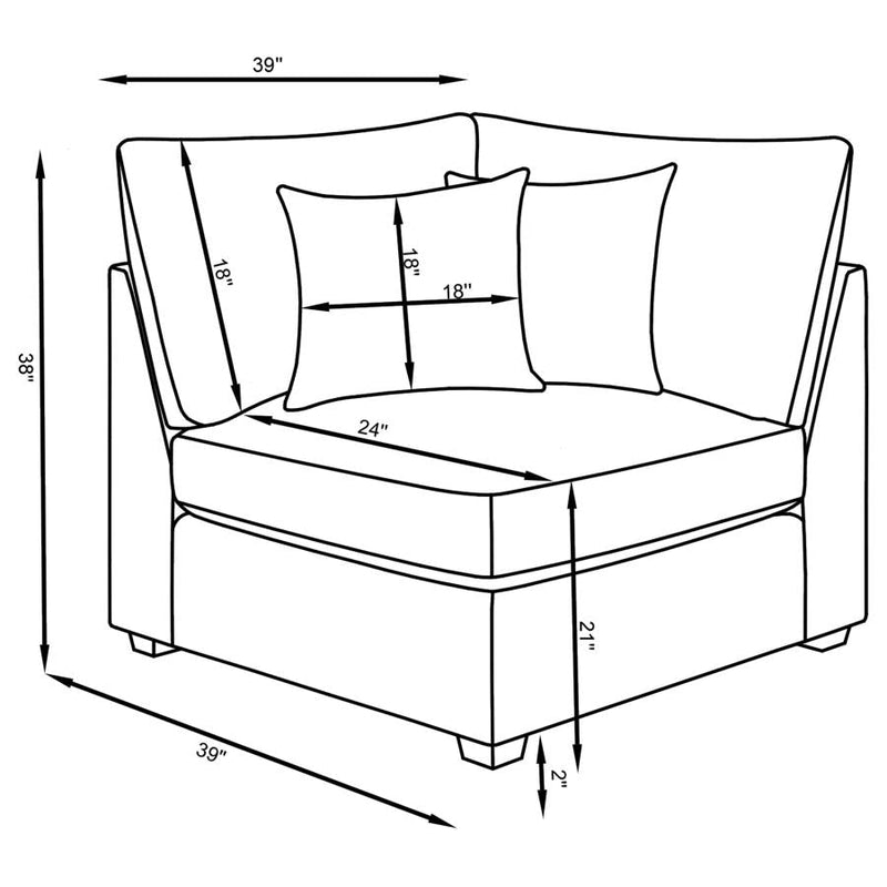 Cambria Upholstered Corner Grey