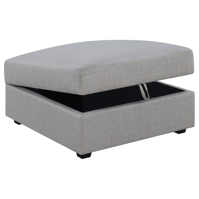 Cambria Upholstered Square Storage Ottoman Grey