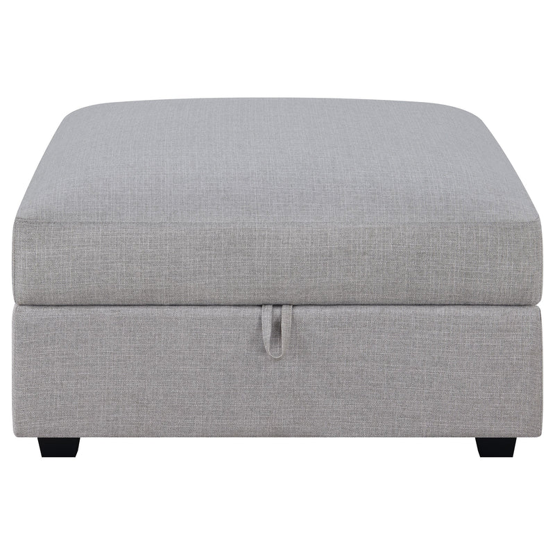 Cambria Square Upholstered Storage Ottoman Grey