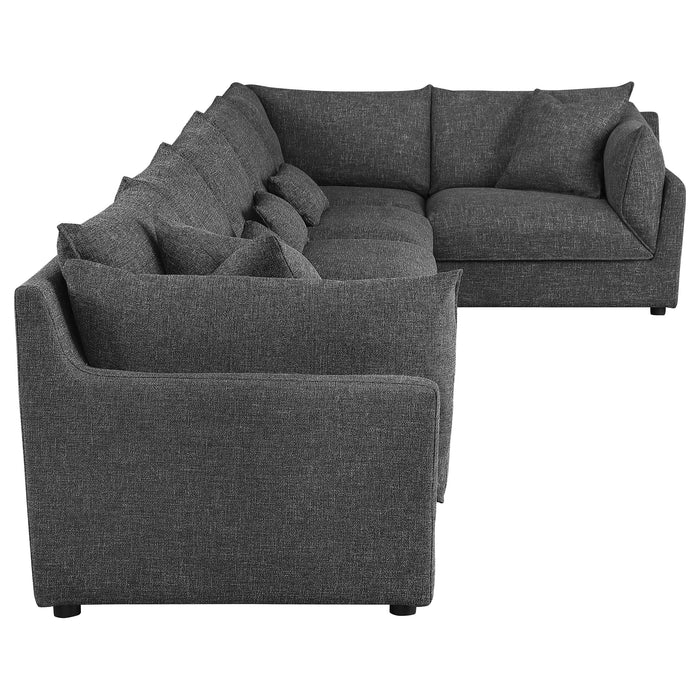 Sasha 6-Piece Upholstered Modular Sectional Barely Black