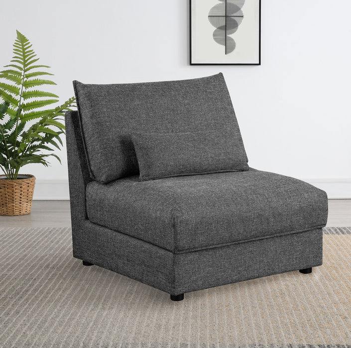 Sasha Upholstered Armless Chair Barely Black